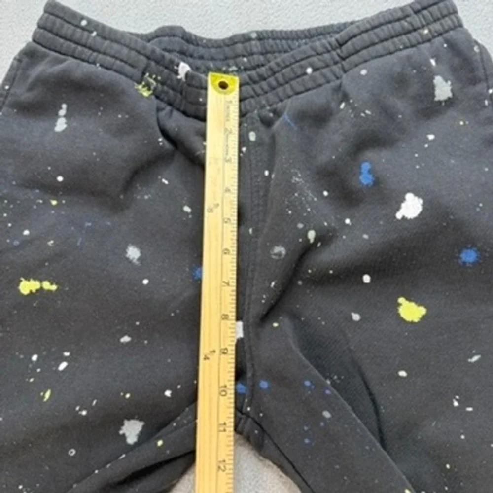 Champion Paint Splatter Sweatpants Joggers Regular XL Black Fleece Logo Athletic